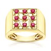 Thumbnail Image 1 of Men's Sterling Silver & 18ct Gold Plated Gold Vermeil Cubic Zirconia Square Signet Ring