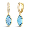 Thumbnail Image 1 of Le Vian 14ct Honey Gold Blue Topaz 0.18ct Diamond Earrings