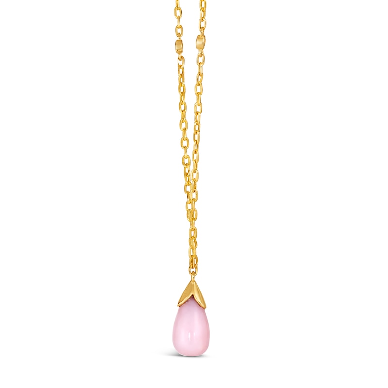 Le Vian 14ct Yellow Gold Pink Opal 0.02ct Diamond Pendant