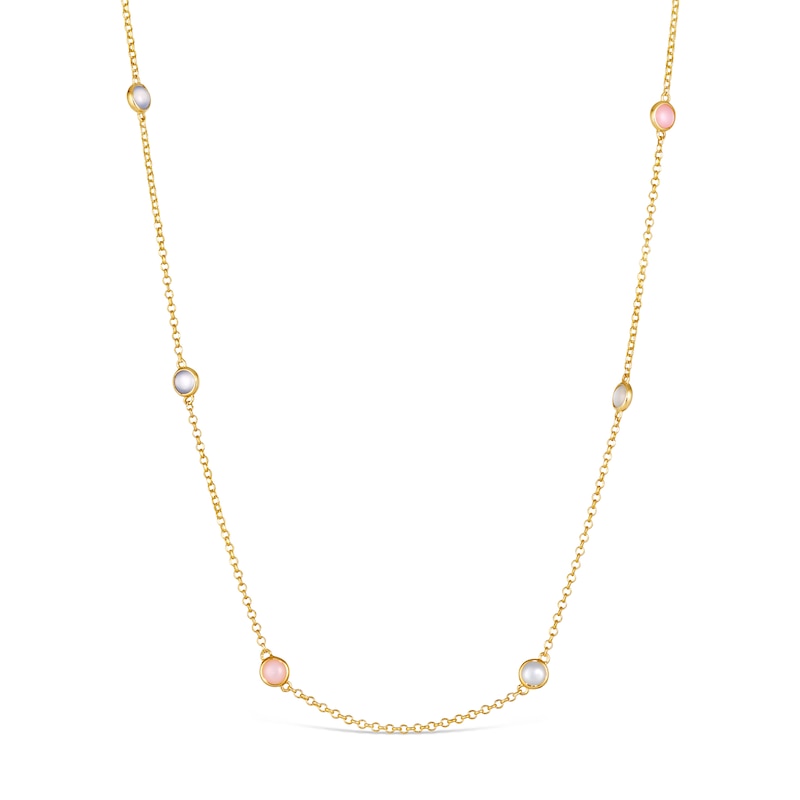 Le Vian 14ct Yellow Gold Moonstone Chalcedony Opal Necklace
