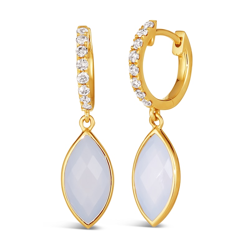 Le Vian 14ct Yellow Gold Chalcedony 0.18ct Diamond Earrings
