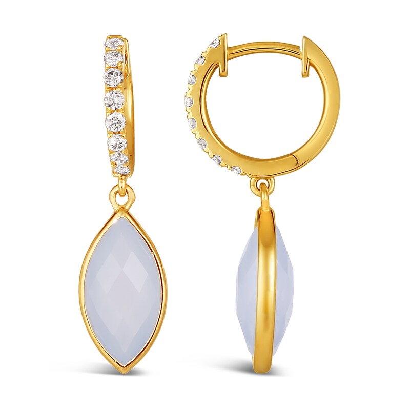 Le Vian 14ct Yellow Gold Chalcedony 0.18ct Diamond Earrings