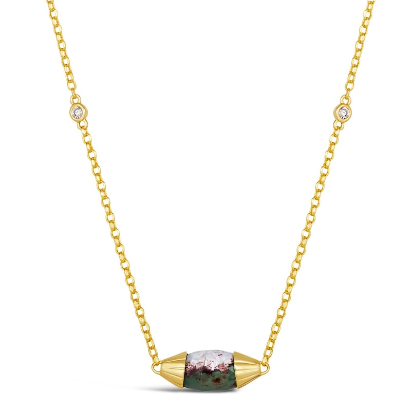 Main Image 1 of Le Vian 14ct Honey Gold Aquaprase 0.04ct Diamond Necklace