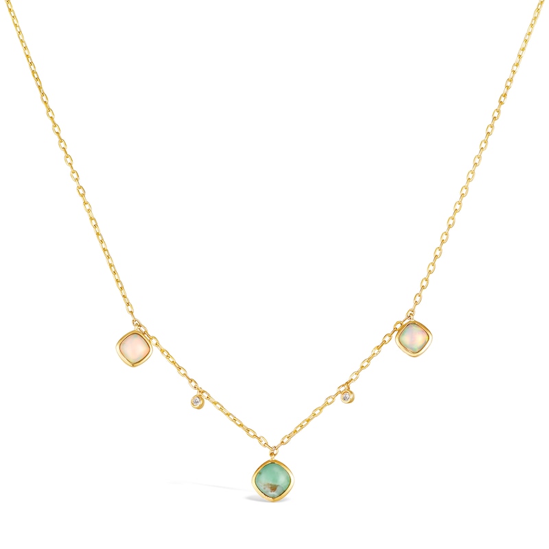 Main Image 1 of Le Vian 14ct Yellow Gold 0.04ct Diamond Multistone Necklace