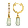 Thumbnail Image 2 of Le Vian 14ct Yellow Gold Prehnite 0.18ct Diamond Earrings