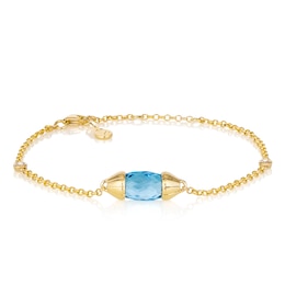 Le Vian 14ct Honey Gold Blue Topaz 0.07ct Diamond Bracelet