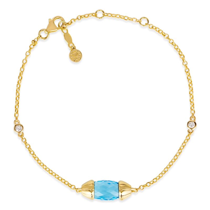 Le Vian 14ct Honey Gold Blue Topaz 0.07ct Diamond Bracelet