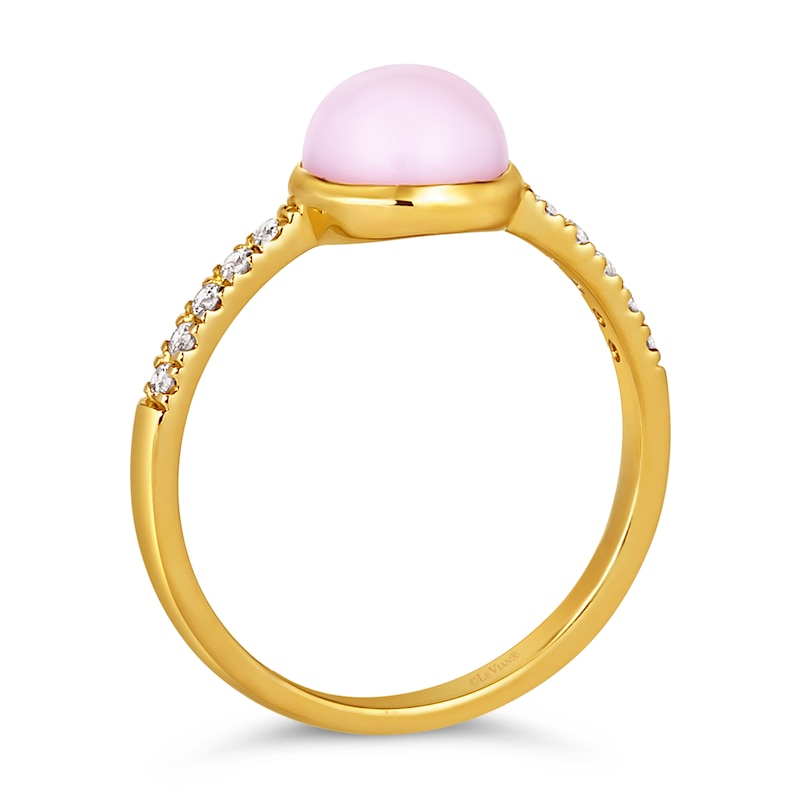 Le Vian 14ct Yellow Gold Pink Opal 0.09ct Diamond Ring