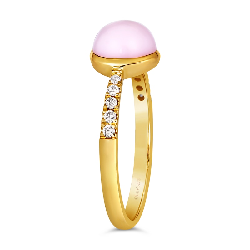 Le Vian 14ct Yellow Gold Pink Opal 0.09ct Diamond Ring