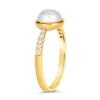 Thumbnail Image 3 of Le Vian 14ct Yellow Gold White Moonstone 0.09ct Diamond Ring