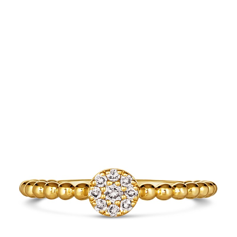 Main Image 2 of Le Vian 14ct Yellow Gold 0.09ct Diamond Cluster Ring