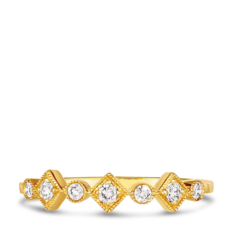 Main Image 2 of Le Vian 14ct Yellow Gold 0.18ct Diamond & Circle Ring