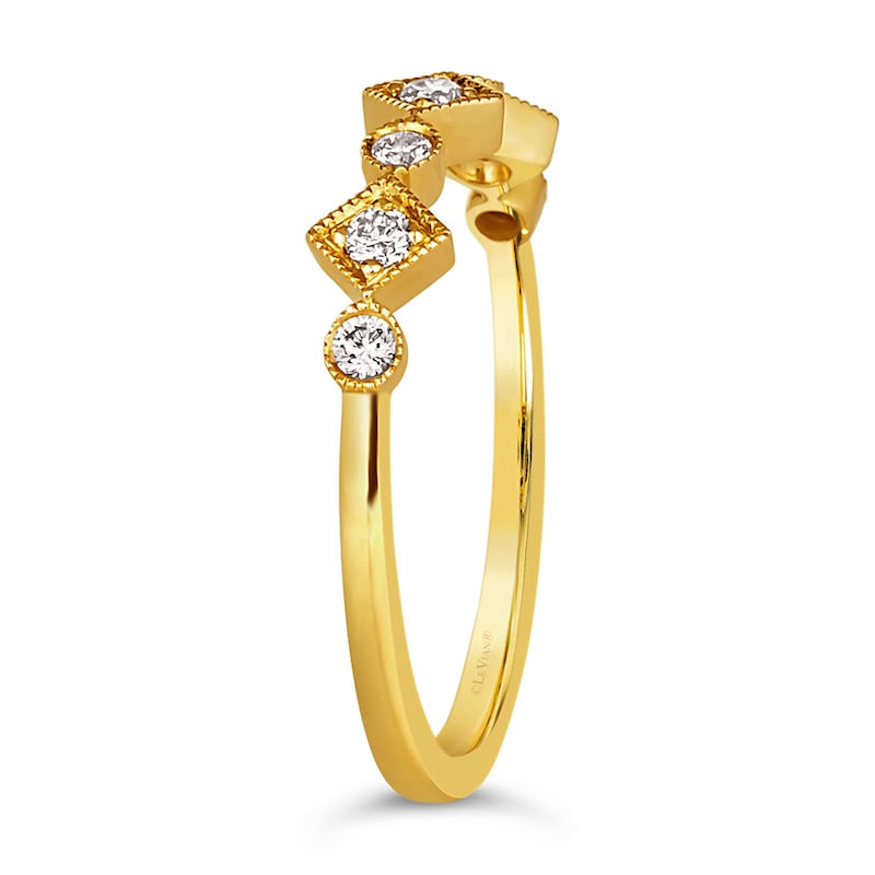Main Image 4 of Le Vian 14ct Yellow Gold 0.18ct Diamond & Circle Ring