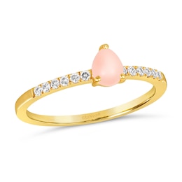 Le Vian 14ct Honey Gold Pink Opal 0.12ct Diamond Ring