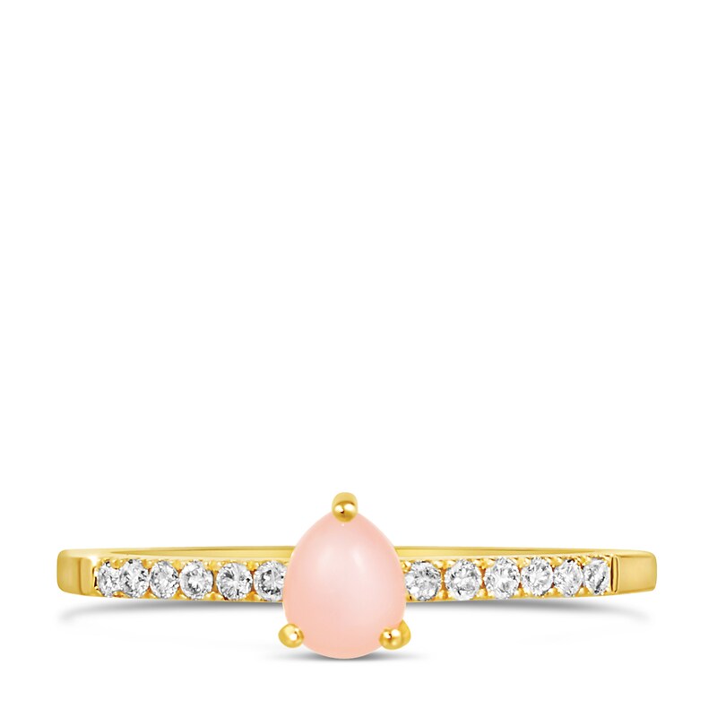 Le Vian 14ct Honey Gold Pink Opal 0.12ct Diamond Ring