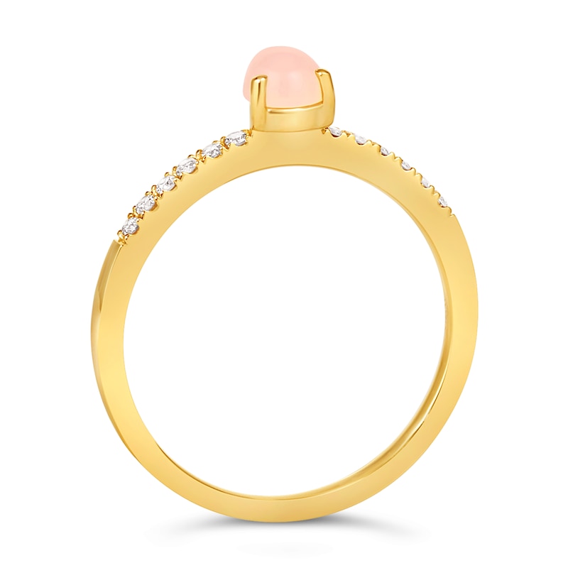 Le Vian 14ct Honey Gold Pink Opal 0.12ct Diamond Ring