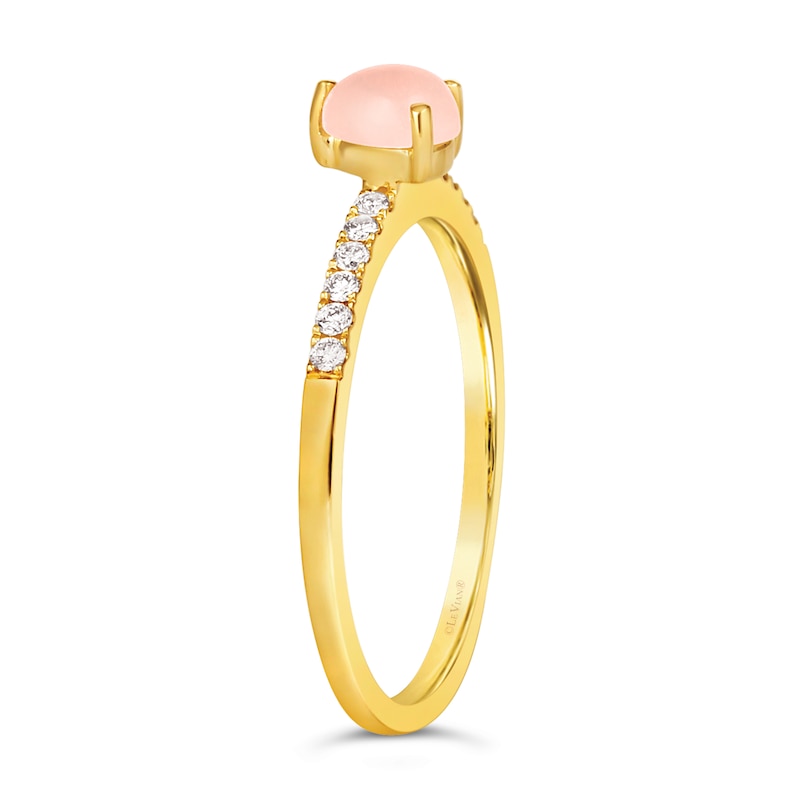 Le Vian 14ct Honey Gold Pink Opal 0.12ct Diamond Ring
