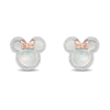 Thumbnail Image 2 of Disney Treasures Minnie Sterling Silver & 9ct Rose Gold Mother of Pearl & 0.16ct Diamond Earrings