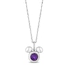 Thumbnail Image 1 of Disney Treasures Mickey Sterling Silver Amethyst & Diamond Pendant