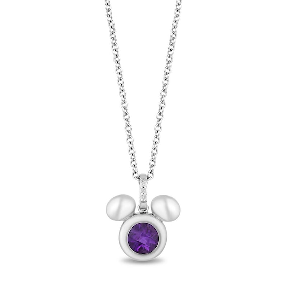 Disney Treasures Mickey Sterling Silver Amethyst and Diamond