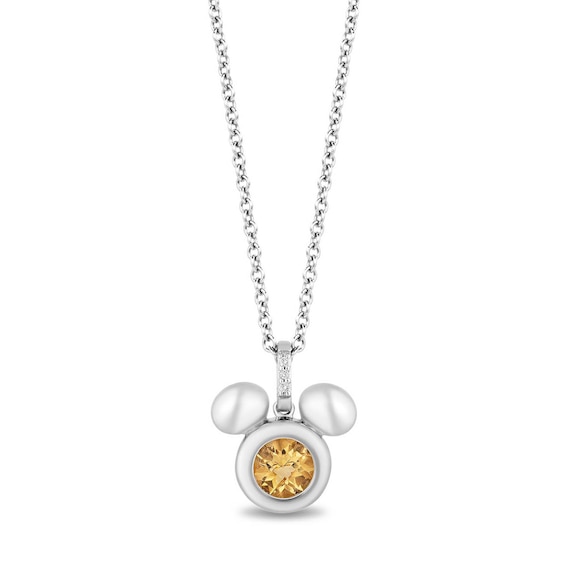 Disney Treasures Mickey Sterling Silver Citrine and Diamond 