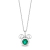 Thumbnail Image 1 of Disney Treasures Mickey Sterling Silver Created Emerald & Diamond Pendant