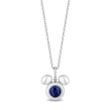 Thumbnail Image 1 of Disney Treasures Mickey Sterling Silver Created Sapphire & Diamond Pendant
