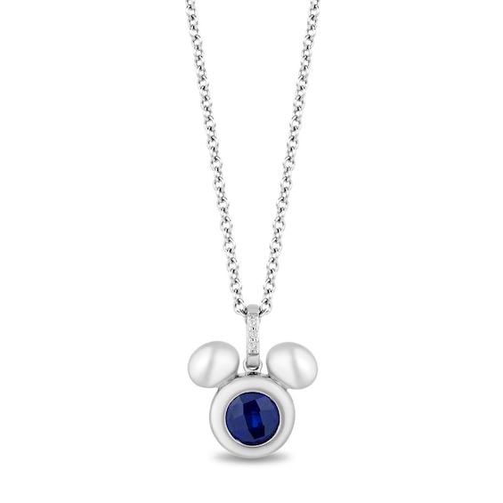 Disney Treasures Mickey Sterling Silver Created Sapphire and