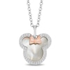 Thumbnail Image 0 of Disney Treasures Minnie Sterling Silver & 9ct Rose Gold Mother of Pearl & 0.10ct Diamond Pendant