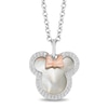 Thumbnail Image 1 of Disney Treasures Minnie Sterling Silver & 9ct Rose Gold Mother of Pearl & 0.10ct Diamond Pendant