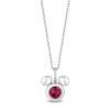Thumbnail Image 1 of Disney Treasures Mickey Sterling Silver Created Ruby & Diamond Pendant
