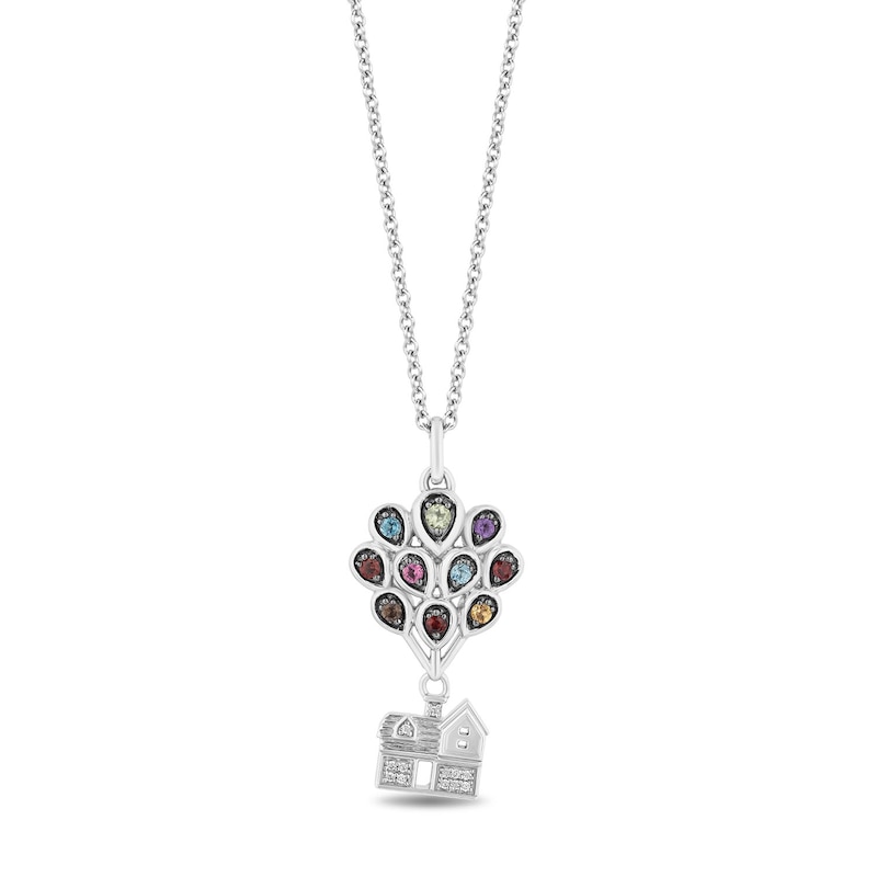 Main Image 1 of Disney Treasures Up Sterling Silver Diamond & Multigem House Pendant