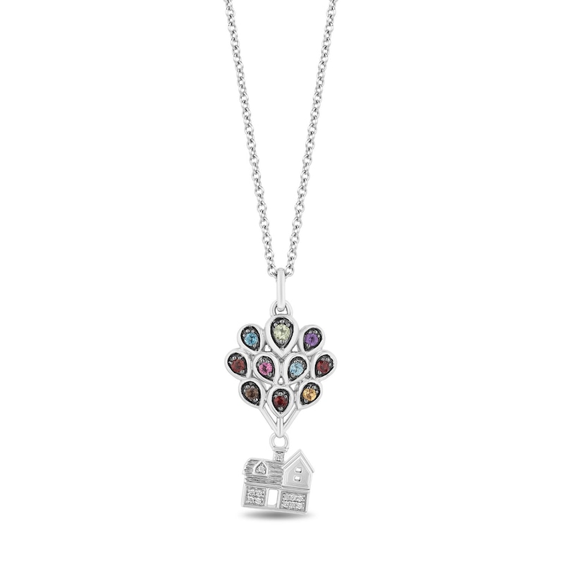 Disney Treasures Up Silver Diamond & Multigem House Pendant