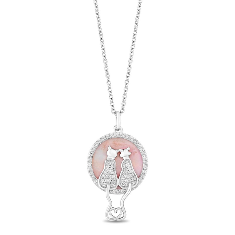 Disney Treasures Aristocats Silver MOP & Diamond Pendant