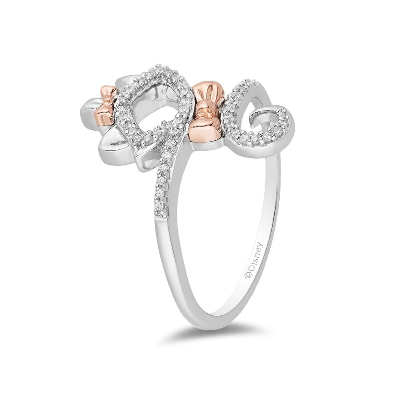 Main Image 2 of Disney Treasures Aristocats Sterling Silver & 9ct Rose Gold 0.10ct Diamond Ring