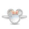 Thumbnail Image 2 of Disney Treasures Minnie Sterling Silver MOP & 0.10ct Diamond Ring