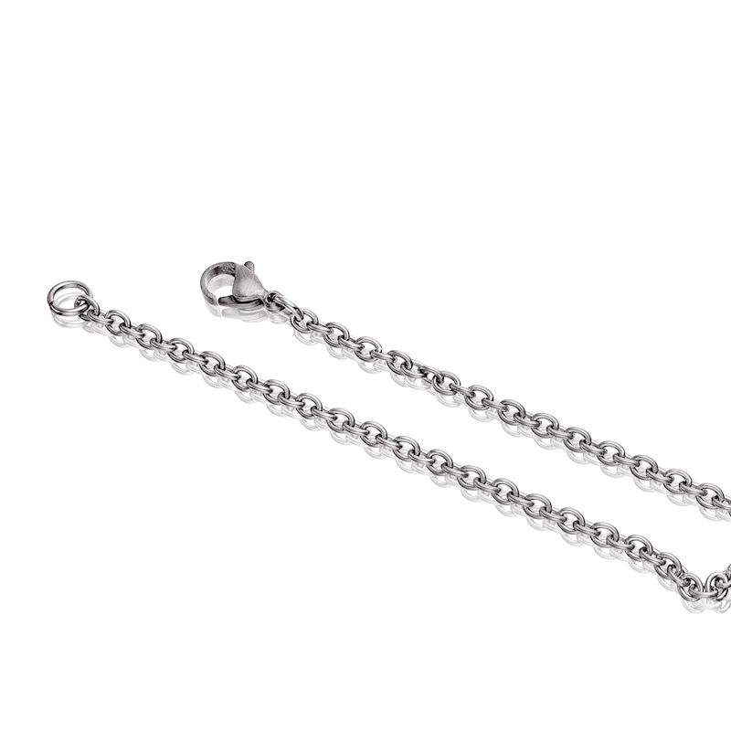 Main Image 3 of Men's Stainless Steel Onyx Compass Pendant