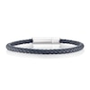 Thumbnail Image 1 of Men's Stainless Steel Woven Black Leather Bracelet