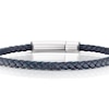 Thumbnail Image 2 of Men's Stainless Steel Woven Black Leather Bracelet
