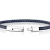 Thumbnail Image 3 of Men's Stainless Steel Woven Black Leather Bracelet