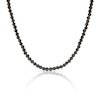 Thumbnail Image 0 of Mens Stainless Steel Black Lava Stone Bead Necklace