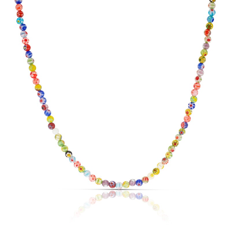 Men's Stainless Steel Multicoloured Bead Necklace H.Samuel