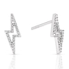 Thumbnail Image 1 of Sterling Silver 0.06ct Diamond Lightning Stud Earrings