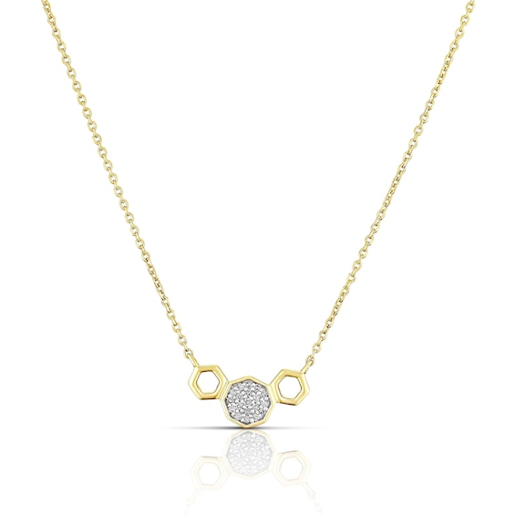 Sterling Silver and 18ct Gold Plated Vermeil 0.05ct Diamond 