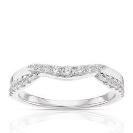 9ct White Gold 0.23ct Total Diamond Round Cut Wedding Ring