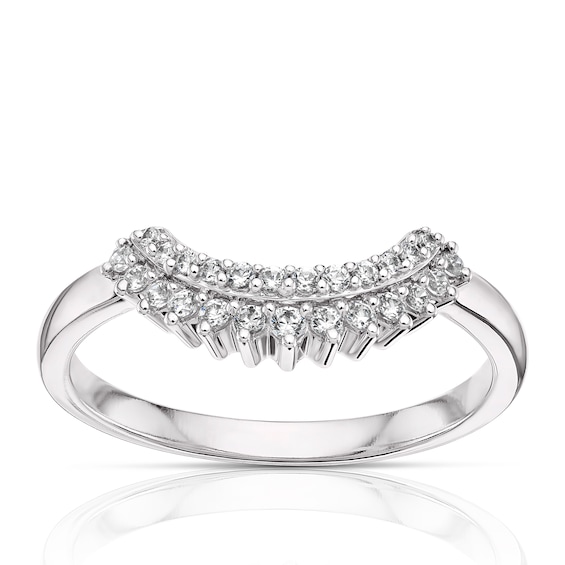 9ct White Gold Diamond Round Cut Wedding Ring