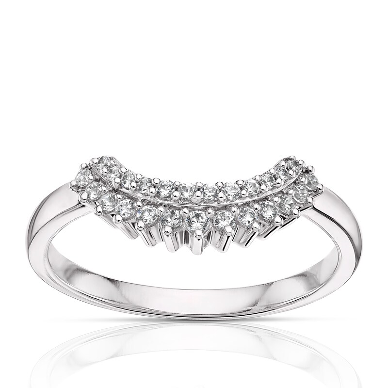 Main Image 1 of 9ct White Gold Diamond Round Cut Wedding Ring