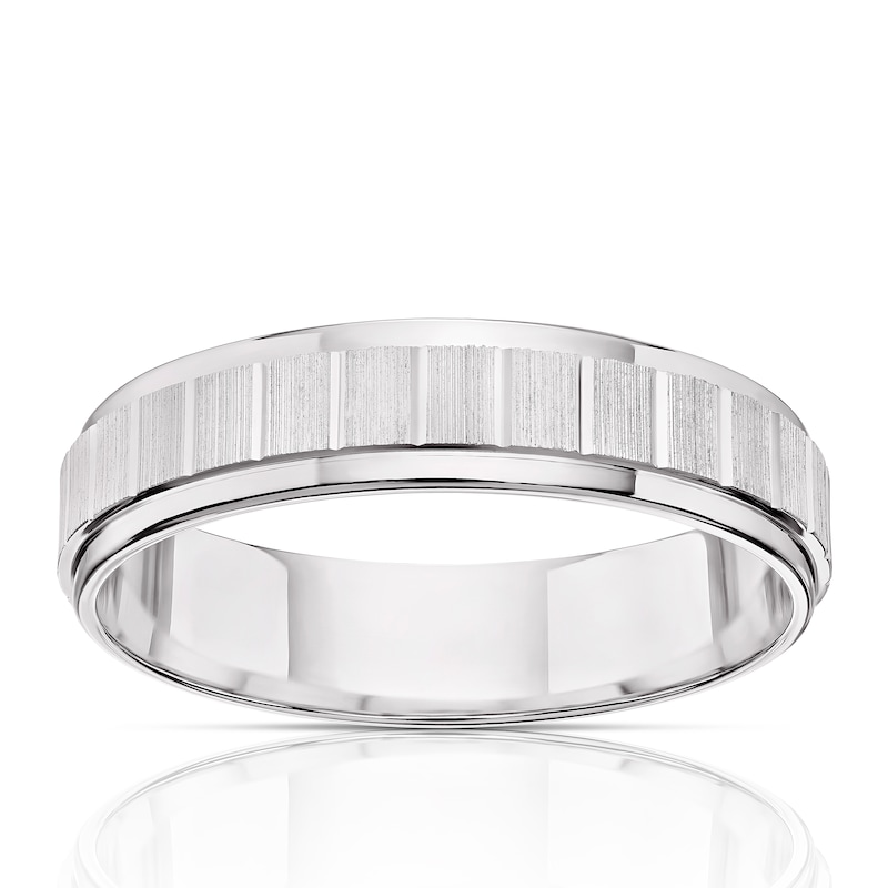 Main Image 1 of Sterling Silver 5mm Textured Wedding Band