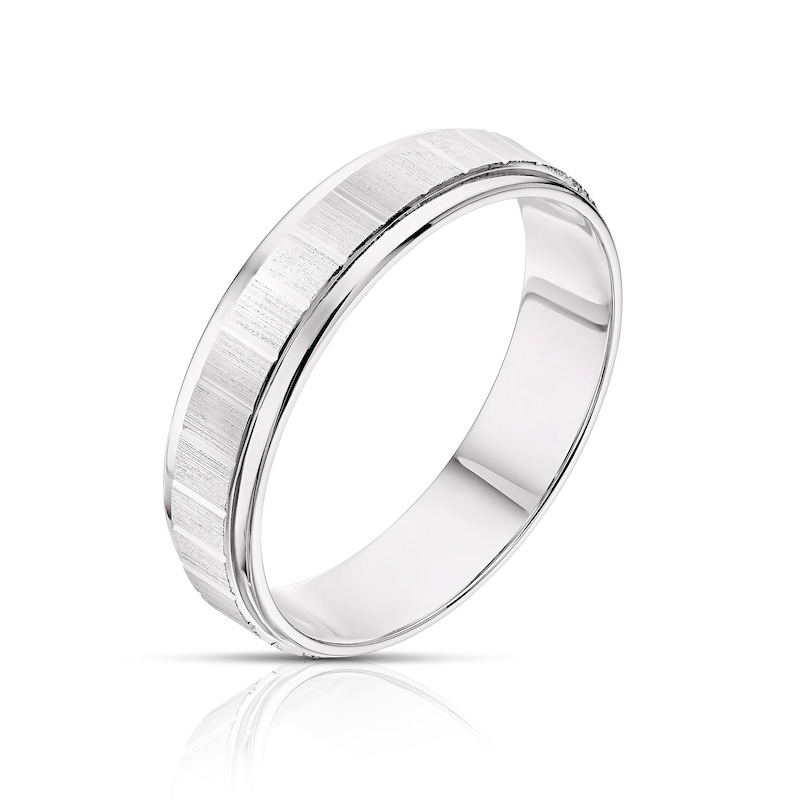 Main Image 2 of Sterling Silver 5mm Textured Wedding Band
