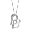 Thumbnail Image 1 of 9ct White Gold Diamond Double Interlocking Heart Pendant